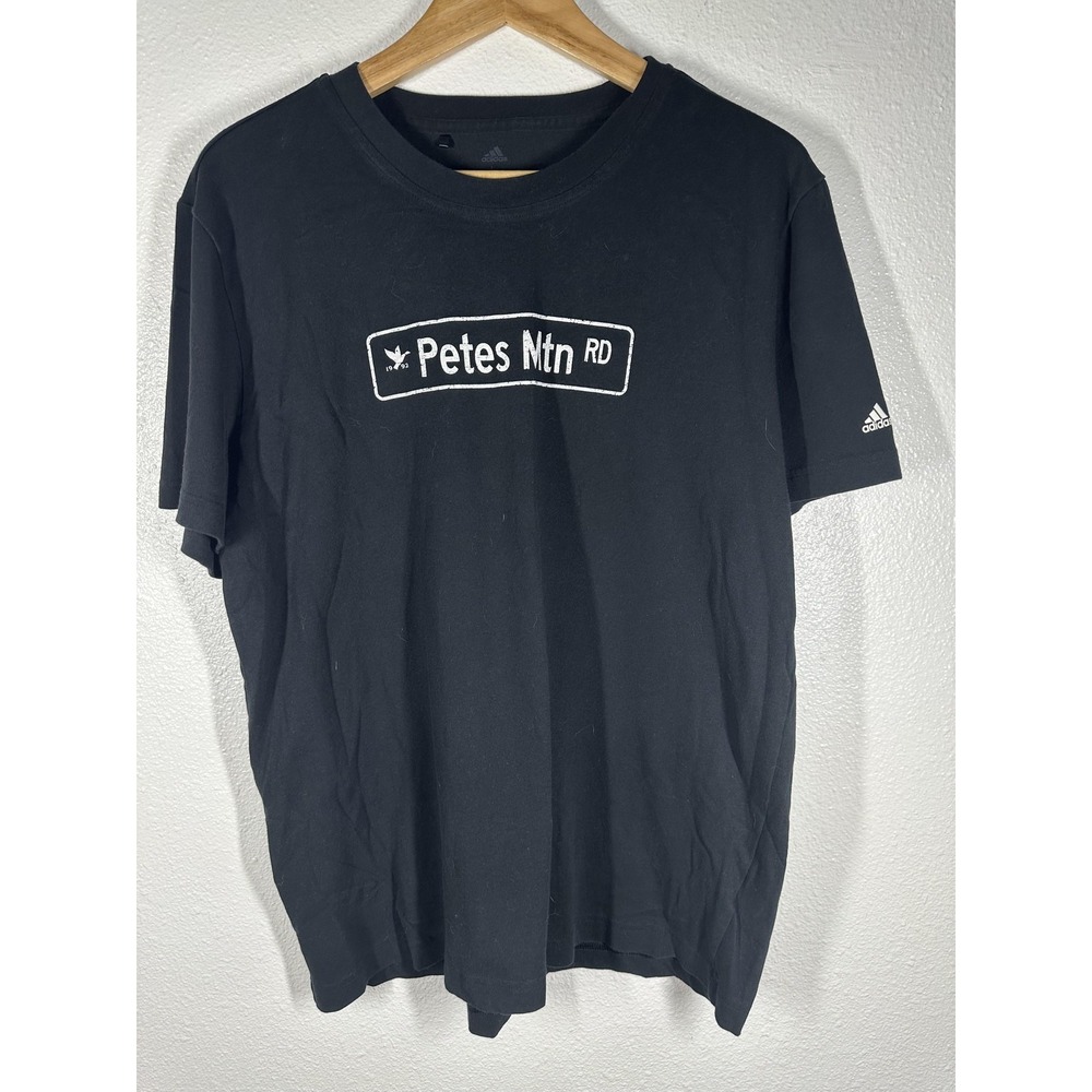 Adidas Shirt Mens Large Black Petes Mtn RD Graphic Short Sleeve Tee T-Shirt‎